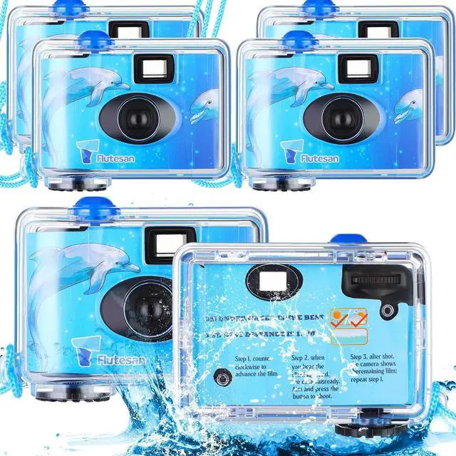 Main image of 6 Pieces Disposable Camera Waterproof Underwater Single Use Film Cameras 35 mm 400 ASA/iso Film 17 Exposure for Summer Beach Vacation Camp Snorkeling Trip Adult Teens Gift
