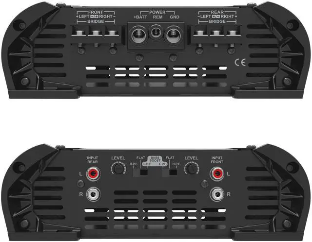 Alt view image 5 of 6 - HL 1200.4 1 Ohm Multichannel Stereo Car Audio Amplifier, HL1200.4 1.2K Watts RMS, 4 Channel, 1 Stable Full Range HD Sound Quality MD Crossover HPF LPF Bass Boost Front Rear Bridge
