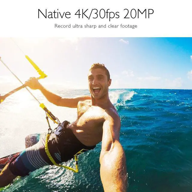 Alt view image 2 of 6 - V50 Pro Native 4K30fps 20MP WiFi Action Camera with EIS Touch Screen 100 feet Waterproof Camera Web Camera Support External Mic Remote Control Sports Camera with Helmet Accessories Kit