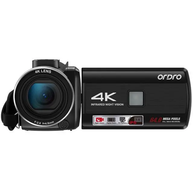 Alt view image 5 of 6 - Z36 Video Camera Camcorder 4K, 64MP Vlogging Camera for YouTube 18X Digital Zoom 3.0 Rotation Screen, IR Night Vision,Mini Tripod and 2 Batteries