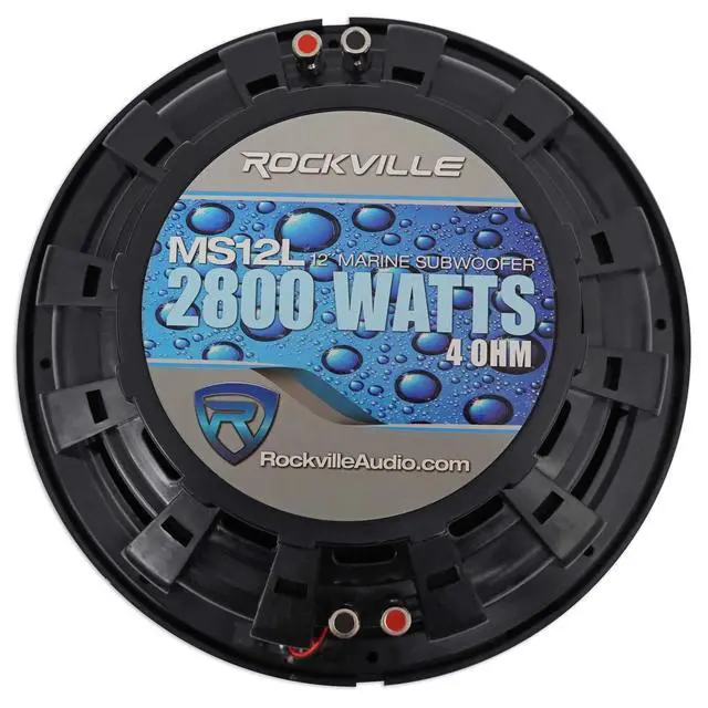 Alt view image 4 of 6 - MS12LB 12" 2800 Watt Black Marine/Boat 12" Free Air Subwoofer w/LED's | 2800W Peak / 700W RMS, Dual 4 Ohm, 100 Oz Magnet, Waterproof, No Enclosure Required
