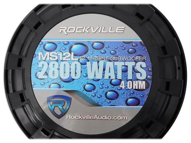 Alt view image 6 of 6 - MS12LB 12" 2800 Watt Black Marine/Boat 12" Free Air Subwoofer w/LED's | 2800W Peak / 700W RMS, Dual 4 Ohm, 100 Oz Magnet, Waterproof, No Enclosure Required