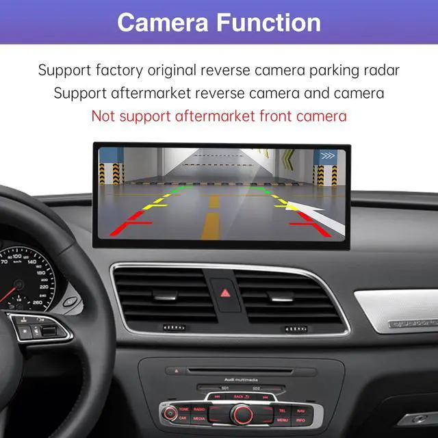 Alt view image 5 of 6 - 12.3" CarPlay Screen for Audi Q3 2013-2018 Year | Ultra-Narrow Linux HD Touchscreen, Support Wireless CarPlay, Android Auto, Mirrorlink, OEM Integration Car Stereo
