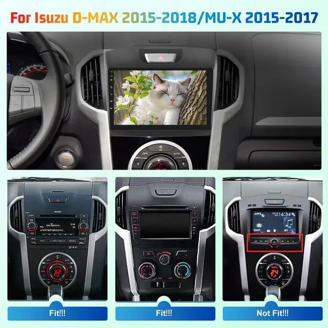 Alt view image 2 of 6 - 8 Core 4+64G Car Radio for Isuzu D-MAX 2015-2018 MU-X 2015-2017 with Wireless Carplay & Android Auto - 9 Inch Android 15 Touchscreen Radio with 5GHz WiFi/DSP/SWC + AHD Rear View Camera