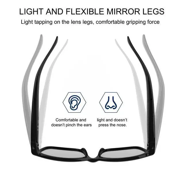Alt view image 3 of 6 - Smart Bluetooth Glasses Audio Safety Work Glasses with Bluetooth Speaker for Men Women Mic Voice Assistant, Ultra light and Comfortable Design (Clear Lens)