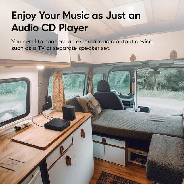 Alt view image 6 of 6 - Mini DVD Player for TV: Small Size Region Free for Use in an RV/Trailer, CD Player for Home Stereo System, Included HDMI and RCA Cable, Supported Smart TV and Projector