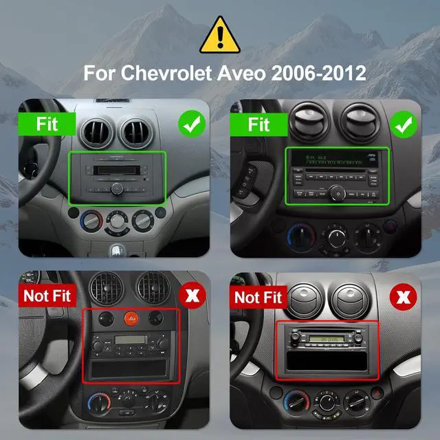 Alt view image 2 of 6 - 4+64G Android 14 Double Din Car Radio Stereo for Chevrolet Aveo 2006-2012 with 9" Touchscreen Radio Built-in Wireless Carplay/Android Auto/GPS/Bluetooth/FM/AUX-in/SWC/Camera
