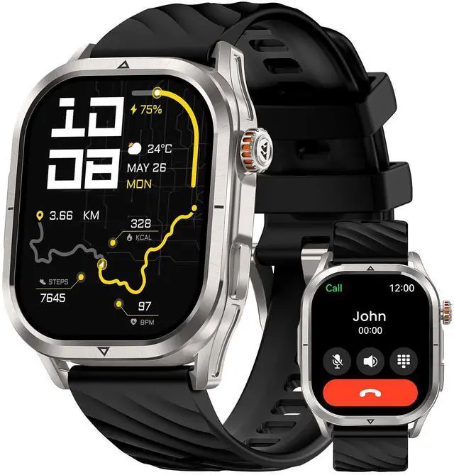 Main image of Magic P10 Smartwatch with GPS & Compass, Stainless Steel Body, 50-Day Battery, 1.96" AMOLED, 5ATM Waterproof, Blood Oxygen, 24/7 Heart Rate & Sleep Monitoring, for Android & iOS