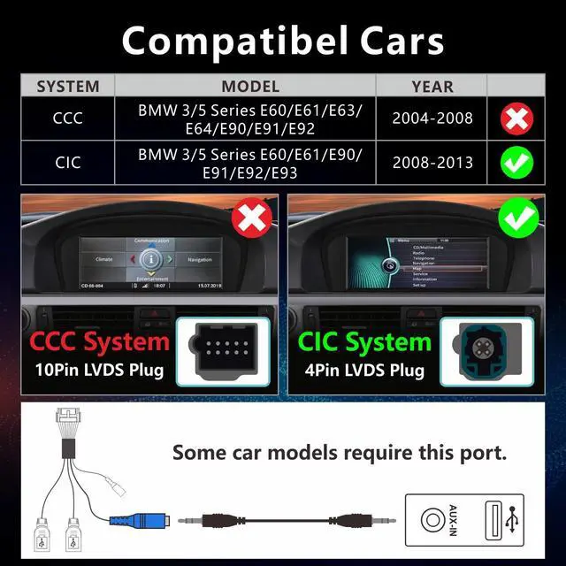 Alt view image 4 of 6 - Fast Boot Linux Car Stereo Compatible with BMW 3/5 Series E60 E61 E90 E91 E92 (2008-2013) CIC iDrive Upgrade Bluetooth/Wireless CarPlay/Android Auto | Retains OEM Controls