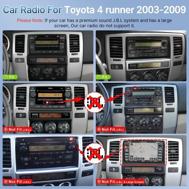 Alt view image 2 of 6 - Android Car Stereo for Toyota 4Runner 2003-2009 Tundra 2003-2006 Sequoia 2003-2007 Radio with CarPlay &Android Auto, 7inch Screen for 4Runner with GPS Backup Camera FM Bluetooth
