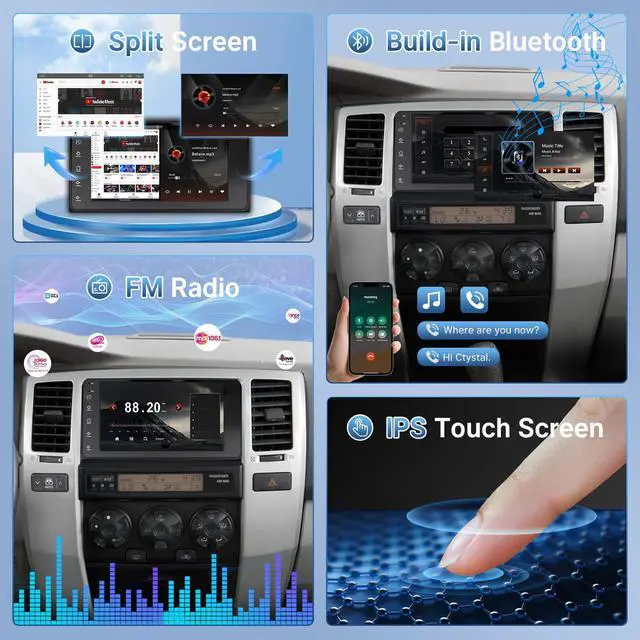Alt view image 6 of 6 - Android Car Stereo for Toyota 4Runner 2003-2009 Tundra 2003-2006 Sequoia 2003-2007 Radio with CarPlay &Android Auto, 7inch Screen for 4Runner with GPS Backup Camera FM Bluetooth