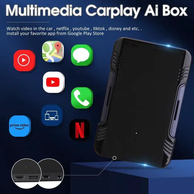 Alt view image 3 of 6 - Magic CarPlay Box 3.0 Max, CarPlay AI Box Support YouTube/Netflix/Hulu etc., Qualcomm Multi-Core Android System Multimedia Video Box with Wireless CarPlay/Android Auto Adapter
