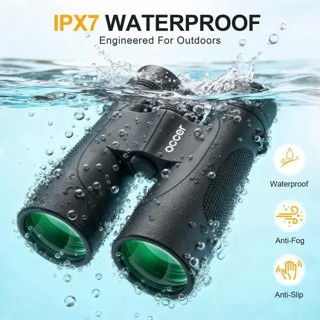 Alt view image 2 of 6 - 10x42 Binoculars, IPX7 Waterproof HD with Premium Chest Harness | Magnesium alloy construction for bird watching, hunting, wildlife scouting - Wide angle 20mm eyepiece for outdoor use