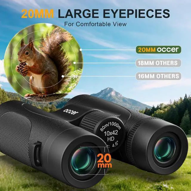 Alt view image 4 of 6 - 10x42 Binoculars, IPX7 Waterproof HD with Premium Chest Harness | Magnesium alloy construction for bird watching, hunting, wildlife scouting - Wide angle 20mm eyepiece for outdoor use