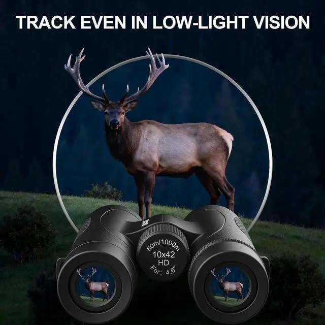 Alt view image 6 of 6 - 10x42 Binoculars, IPX7 Waterproof HD with Premium Chest Harness | Magnesium alloy construction for bird watching, hunting, wildlife scouting - Wide angle 20mm eyepiece for outdoor use
