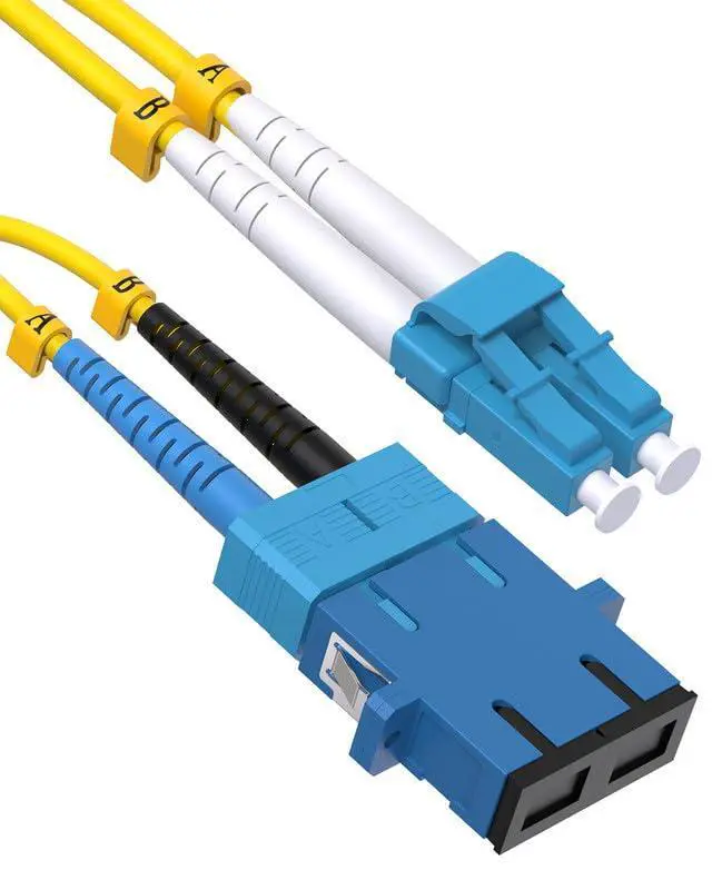 Alt view image 5 of 6 - 10 Pack SC Female to LC Male Fiber Adapter Cable, Singlemode 10GB Duplex OS2/OS1 9/125µm Hybrid Coupler Converter Dongle for Network 1 FT