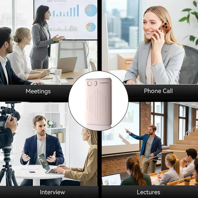 Alt view image 4 of 6 - WaveNote AI Voice Recorder, Transcribe & Summarize Recorder, 42 Hours Continuous Recording, Support 112 Languages, 64GB AI Recorder for Meetings, Lectures, Calls,Multi-Speaker Voice Recognition