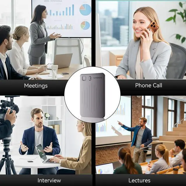 Alt view image 4 of 6 - WaveNote AI Voice Recorder, Transcribe & Summarize Recorder, 42 Hours Continuous Recording, Support 112 Languages, 64GB AI Recorder for Meetings, Lectures, Calls,Multi-Speaker Voice Recognition
