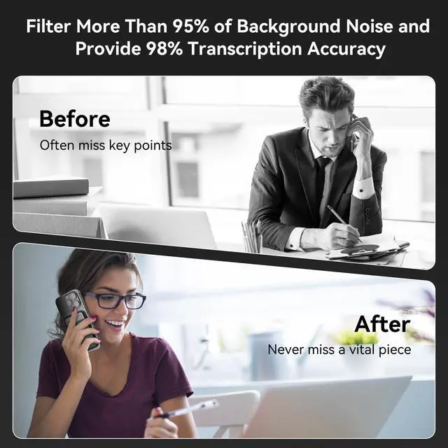 Alt view image 5 of 6 - WaveNote AI Voice Recorder, Transcribe & Summarize Recorder, 42 Hours Continuous Recording, Support 112 Languages, 64GB AI Recorder for Meetings, Lectures, Calls,Multi-Speaker Voice Recognition