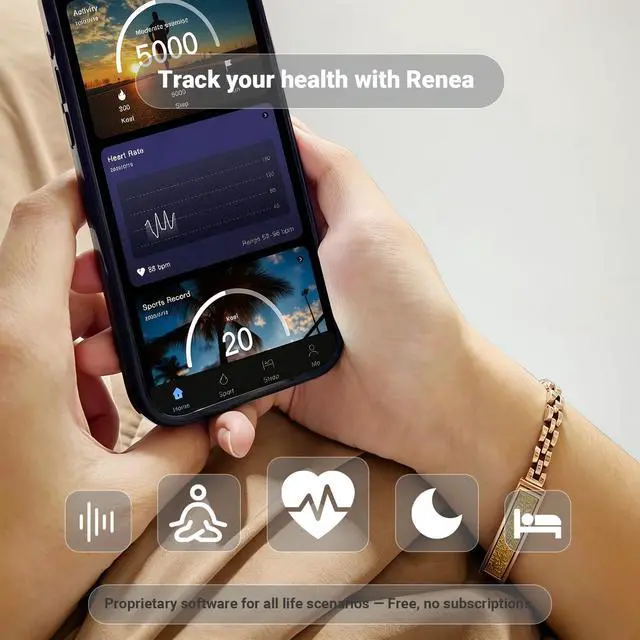 Alt view image 4 of 6 - Men & Women Smart Bracelet, Fitness Tracker/Wristband, All-Day Sleep Monitoring, Multiple Sports Modes, Long Battery Life, Easy Mobile Control, Free Android & iOS Apps (Gold)