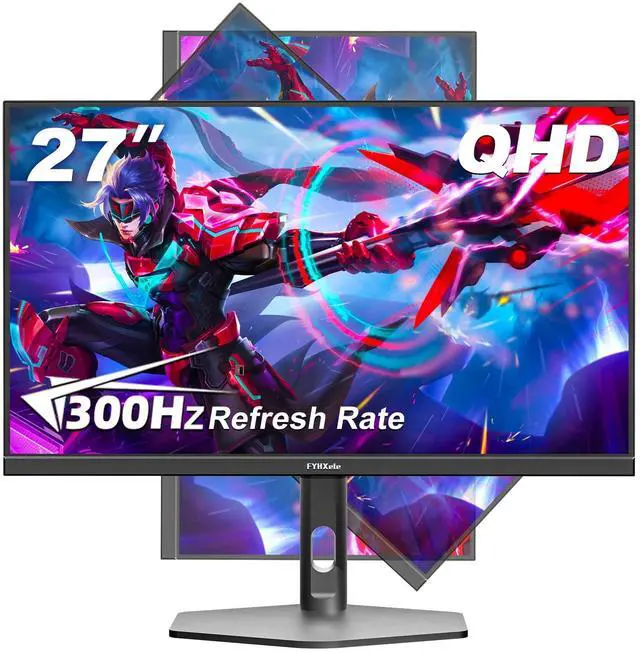 Main image of 27 inch Gaming Monitor 300Hz, QHD 1440P, 0.8ms Frameless, Ultra Slim Computer Monitor, Height/Pivot/Swivel/Tilt Adjustable Vertical Monitor, Support FreeSync, VESA, DP*2, HDMI*2
