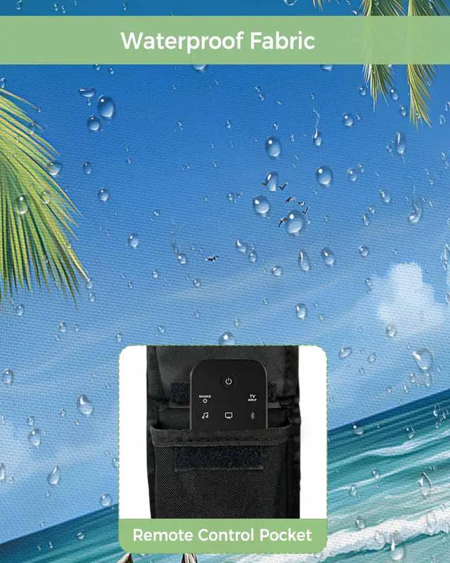 Alt view image 3 of 6 - Outdoor TV Cover - Summer Palm Tree Ocean Beach Boat Waterproof and Weatherproof 70"-75" LCD Movable Shield TV Display Screen Protector Outside Television Covers