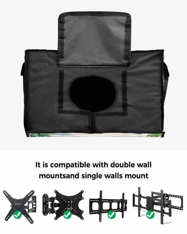 Alt view image 4 of 6 - Outdoor TV Cover - Summer Palm Tree Ocean Beach Boat Waterproof and Weatherproof 70"-75" LCD Movable Shield TV Display Screen Protector Outside Television Covers