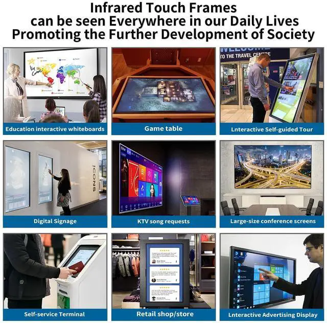 Alt view image 6 of 6 - 32 Inch 20 Points Infrared Touch Frame, Interactive USB Interface IR Touch Screen Overlay Use, Driver Free Intelligent, Suitable for Digital Signage