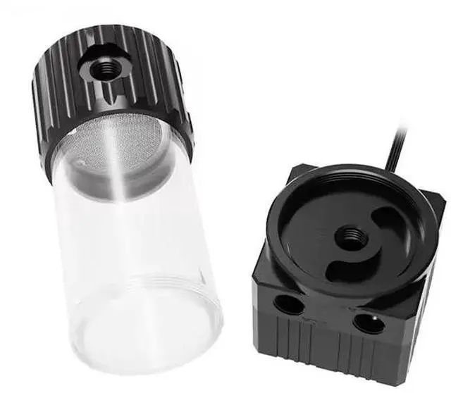 Alt view image 3 of 6 - Dracaena.io High Flow 780L/H PC Water Pump Reservoir Combo, 12V 18W Brushless Microprocessor Pump, 56m Head, G1/4 Thread, Acrylic+POM Tank 100ml, 4-Pin Connector, Black