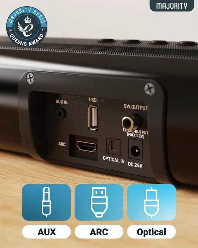 Alt view image 4 of 6 - 140W Bluetooth Sound Bar for Smart TV | 31" 2.1 Wireless Soundbar for TV with 3D Sound | TV Speakers Sound Bar with Built in Subwoofer | HDMI, AUX, Optical Compatible Mini Soundbar Naga 80