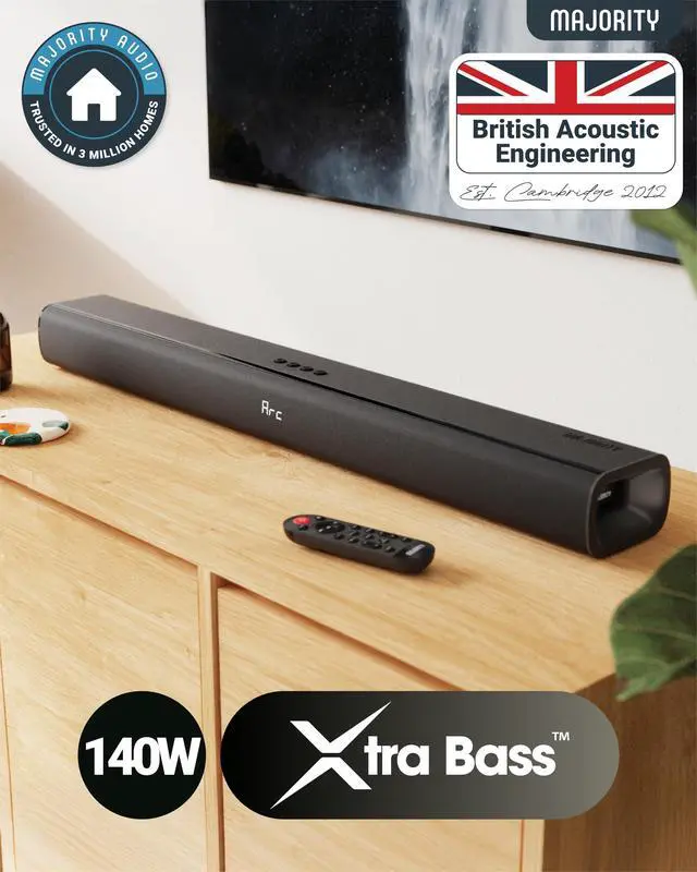 Alt view image 5 of 6 - 140W Bluetooth Sound Bar for Smart TV | 31" 2.1 Wireless Soundbar for TV with 3D Sound | TV Speakers Sound Bar with Built in Subwoofer | HDMI, AUX, Optical Compatible Mini Soundbar Naga 80