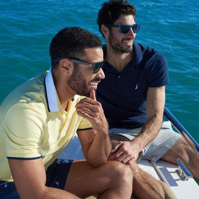Alt view image 6 of 6 - Lucyd Commander Smart Sunglasses for Men & Women - Wireless Smart Glasses with Open Ear Speakers and Microphone, Polarized UV400 Lenses - Black, Navy Blue (Standard)
