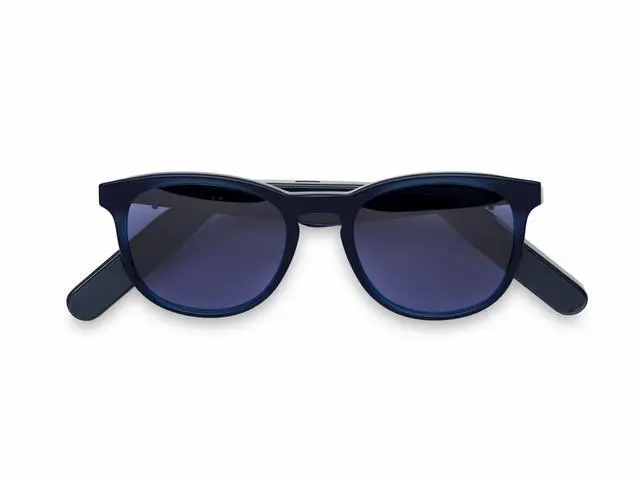 Alt view image 2 of 6 - Lucyd Tailwind Smart Sunglasses for Men & Women - Wireless Smart Glasses with Open Ear Speakers and Microphone, Polarized UV400 Lenses - Solid Navy Blue (Wide Fit)
