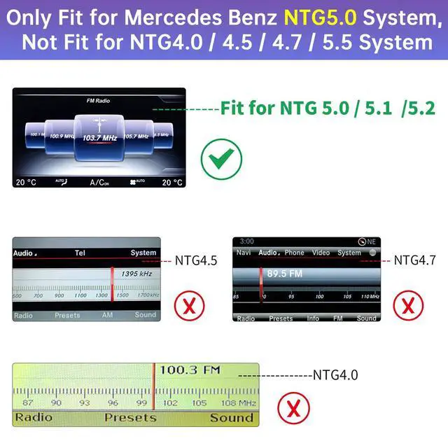 Alt view image 2 of 6 - Wireless CarPlay Interface Decoder for Mercedes-Benz NTG5.0 | For B/C/E/G/S/V/GLC/CLA/GLA/GLE/GLS Class (2015-2018), Support Wireless Carplay, Android Auto, MirrorLink