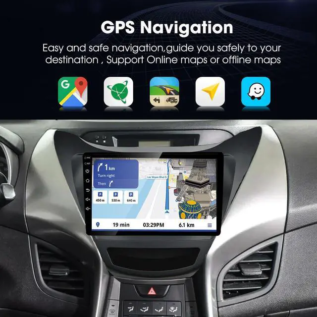 Alt view image 4 of 6 - for 2011 2012 2013 Hyundai-Elantra-Radio,with Wireless Carplay&Android Auto | 2G RAM 32G ROM,1280x720 HD Touch Screen Head Unit Bluetooth USB FM RDS