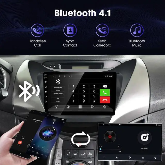 Alt view image 5 of 6 - for 2011 2012 2013 Hyundai-Elantra-Radio,with Wireless Carplay&Android Auto | 2G RAM 32G ROM,1280x720 HD Touch Screen Head Unit Bluetooth USB FM RDS