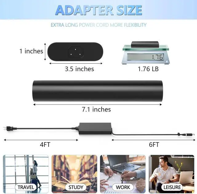 Alt view image 3 of 6 - 360W GaN Charger for Dell Aliemware M18 X16 M16 X17 R2 LA360PM230 0Y7YW7 07TMR6 0NN34T RTX 4080 4090 Gaming Laptop AC Power Supply Adapter