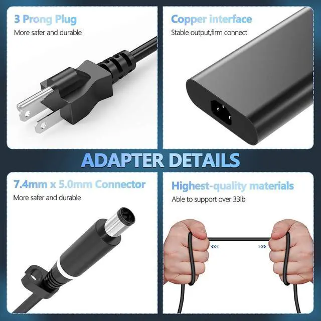 Alt view image 5 of 6 - 360W GaN Charger for Dell Aliemware M18 X16 M16 X17 R2 LA360PM230 0Y7YW7 07TMR6 0NN34T RTX 4080 4090 Gaming Laptop AC Power Supply Adapter