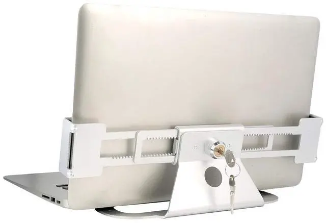Main image of Full Metal Laptop Security Lock Adjustable Laptop Locking Station for MacBook & Surface (12-18), Laptop Desk Mount with 2 Keys