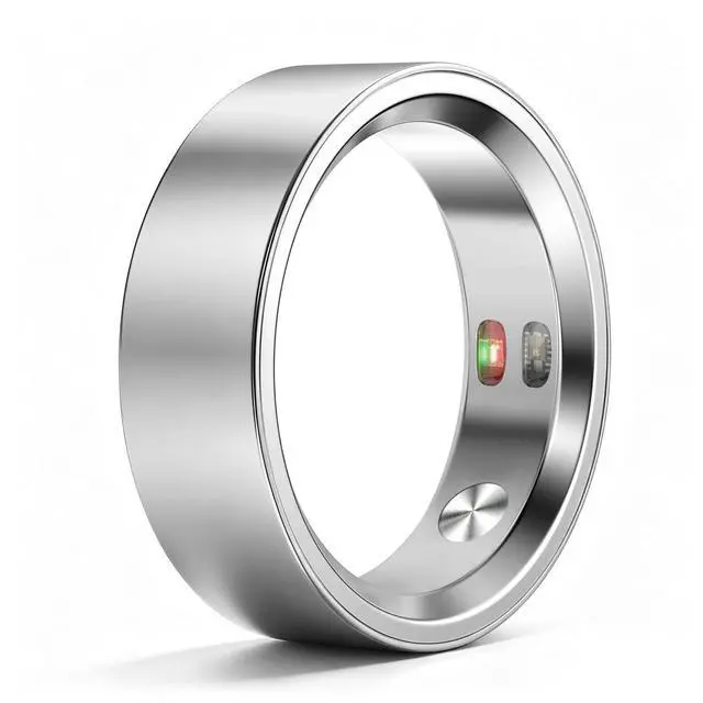Main image of Smart Rings for Women, Waterproof Health Tracker Ring with Heart Rate, Blood Oxygen, Sleep, Step Counting, Silent Vibration Alerts & Reminder, No App Fee, iOS & Android Compatible (Silver, 8)