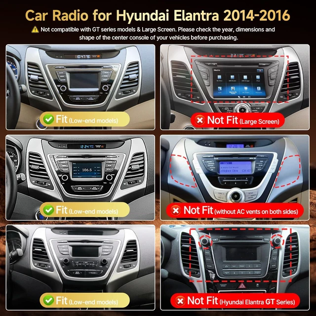 Alt view image 2 of 6 - 8Core 4G+64G Android 13 Car Stereo for Hyundai Elantra 2014 2015 2016 | 9inch IPS Touch Screen for Elantra with Wireless CarPlay,Android Auto,Bluetooth,FM,GPS,WiFi,SWC,Camera