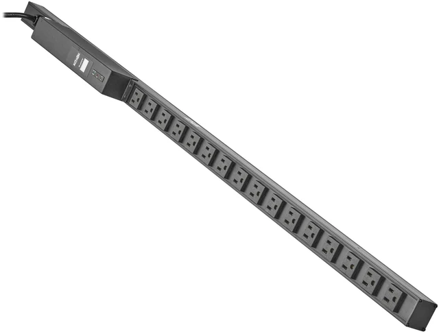 Main image of 1.44kW Metered PDU 15A with Isobar Surge Protection, 3840 Joules, 120V, 16 Outlets Standard NEMA 5-15R, 15 ft. Power Cord (L5-30P), 0U Vertical Rackmount, (PDUMV15-ISO)