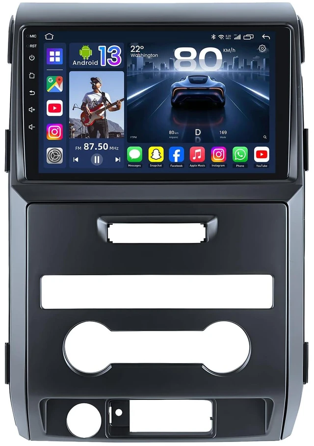 Main image of Upgrade Car Radio for Ford F150 2009-2014: 9" 1280 * 800 HD Touchscreen Stereo with Wireless Carplay Android Auto 5G WiFi GPS Bluetooth FM DSP SWC 1080P Backup Camera