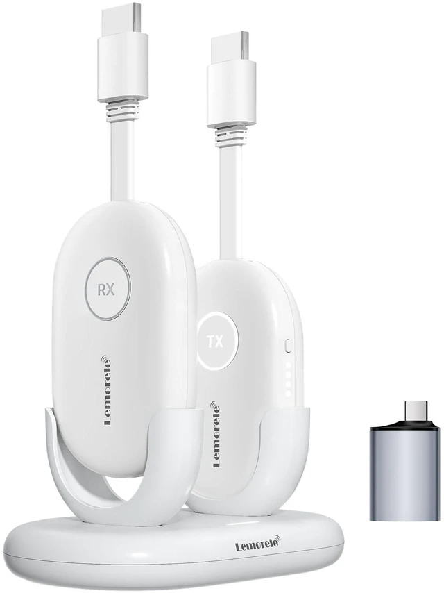 Main image of G500 8-in-1 Wireless HDMI Conference System with 1 x USB-C Adapter | Complete set with TX, RX and charging dock. 1080P 60Hz, 165ft range and 50ms low latency for office meetings