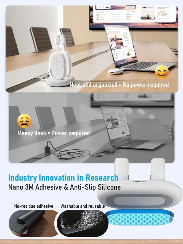 Alt view image 2 of 6 - G500 8-in-1 Wireless HDMI Conference System with 1 x USB-C Adapter | Complete set with TX, RX and charging dock. 1080P 60Hz, 165ft range and 50ms low latency for office meetings