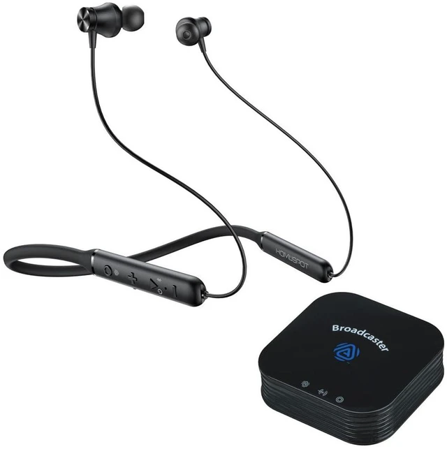 Main image of JY300 Neckband Headphones + BA210 v2 Auracast Transmitter Bundle, aptX Lossless & LC3, 40-Hour Battery, Optical, RCA & 3.5 mm Input