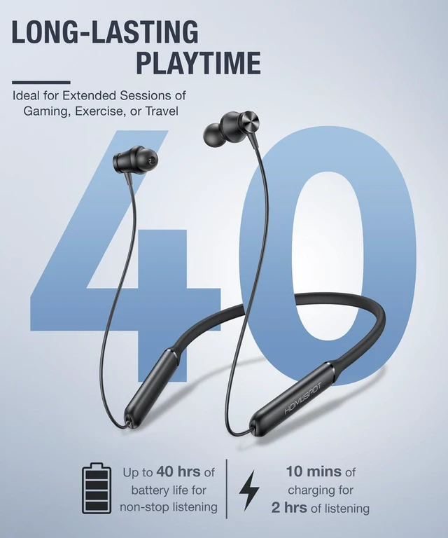 Alt view image 6 of 6 - JY300 Neckband Headphones + BA210 v2 Auracast Transmitter Bundle, aptX Lossless & LC3, 40-Hour Battery, Optical, RCA & 3.5 mm Input