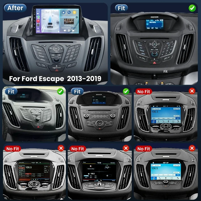 Alt view image 3 of 6 - Android 13 Car Radio Stereo for Ford Escape 20132019, 9" 1280×800 Touch Screen Head Unit (4-Core + 64G ROM, 5G WiFi) with Wireless CarPlay & Android Auto, Bluetooth, GPS, DSP EQ, Backup