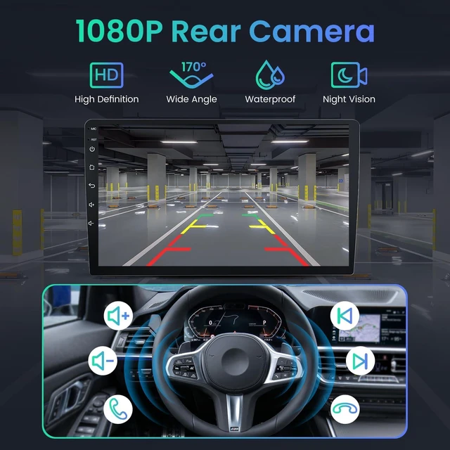Alt view image 4 of 6 - Android 13 Car Radio Stereo for Ford Escape 20132019, 9" 1280×800 Touch Screen Head Unit (4-Core + 64G ROM, 5G WiFi) with Wireless CarPlay & Android Auto, Bluetooth, GPS, DSP EQ, Backup