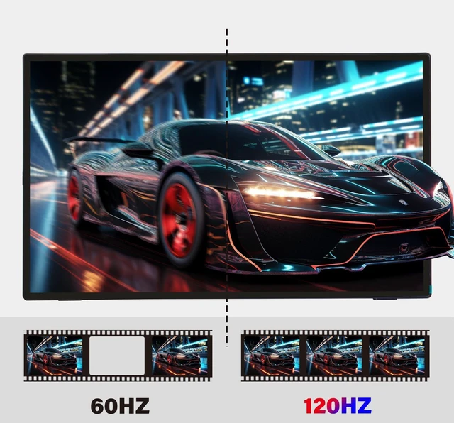 Alt view image 4 of 6 - 18.5 inch Portable Monitor 1920x1080 IPS Touchscreen 120HZ 1080P Touch Display with HDMI USB-C, Built-in Speakers, Kickstand VESA for Xbox PS4/5 Laptop Mac PC